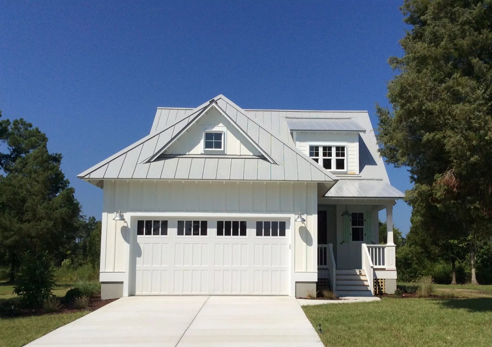 Gray Metal Roof on White House
