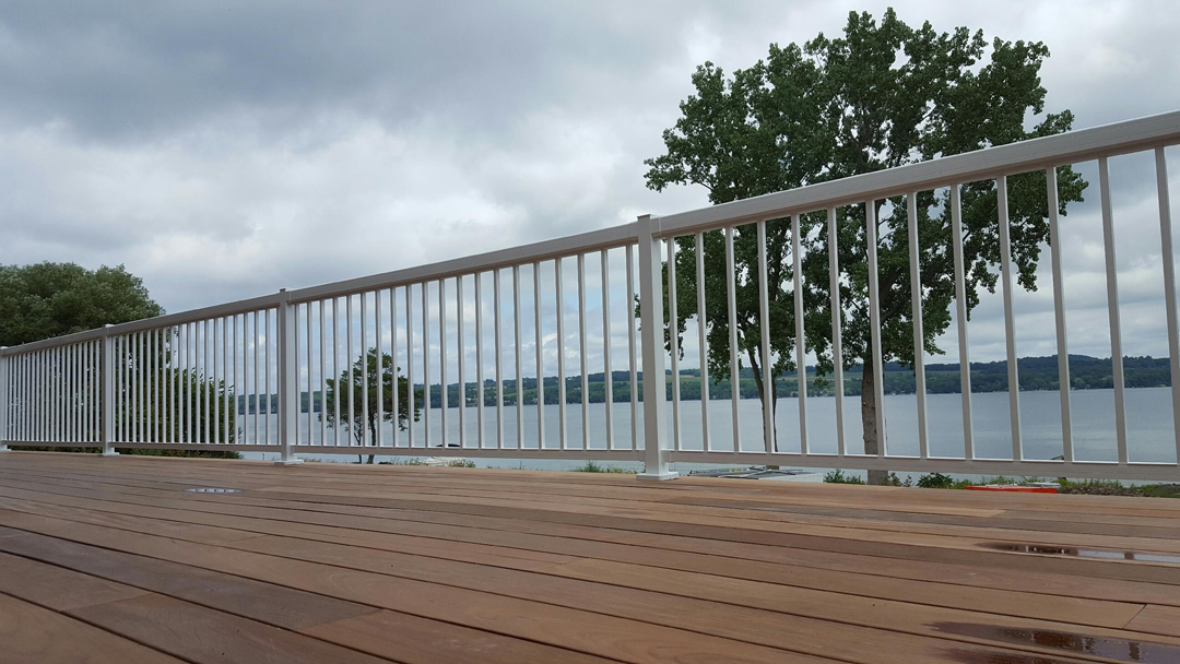 deck overlooking a river with AFCO Ready Rail on it.
